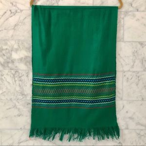 Beautiful Green Patterned Scarf Made in Ecuador